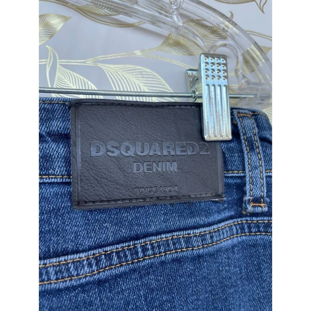 DSQUARED2 Cool Guy Distressed Jeans Sz 32 Frayed Hem Italian Designer Grunge